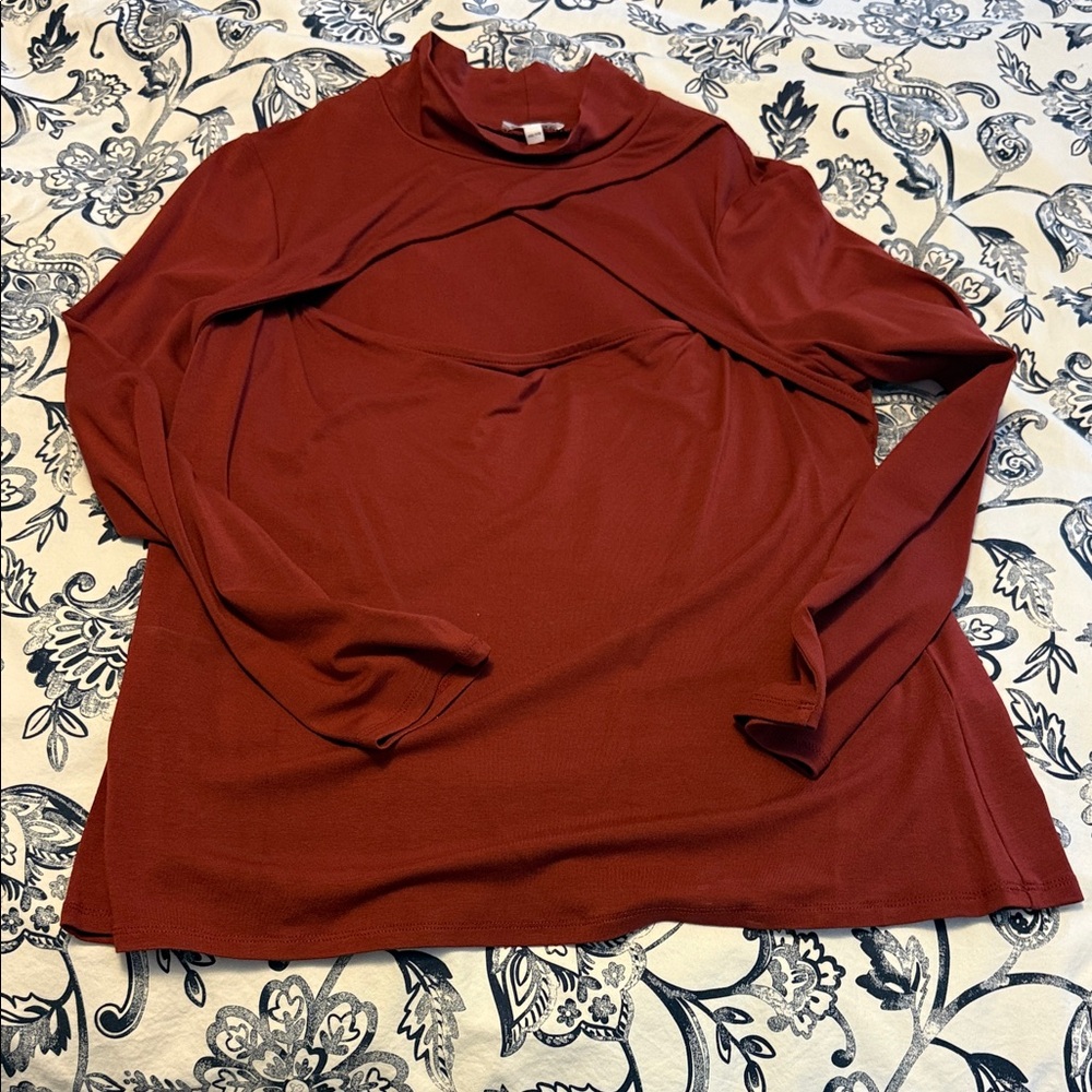 Reitmans Rust Long Sleeve Top